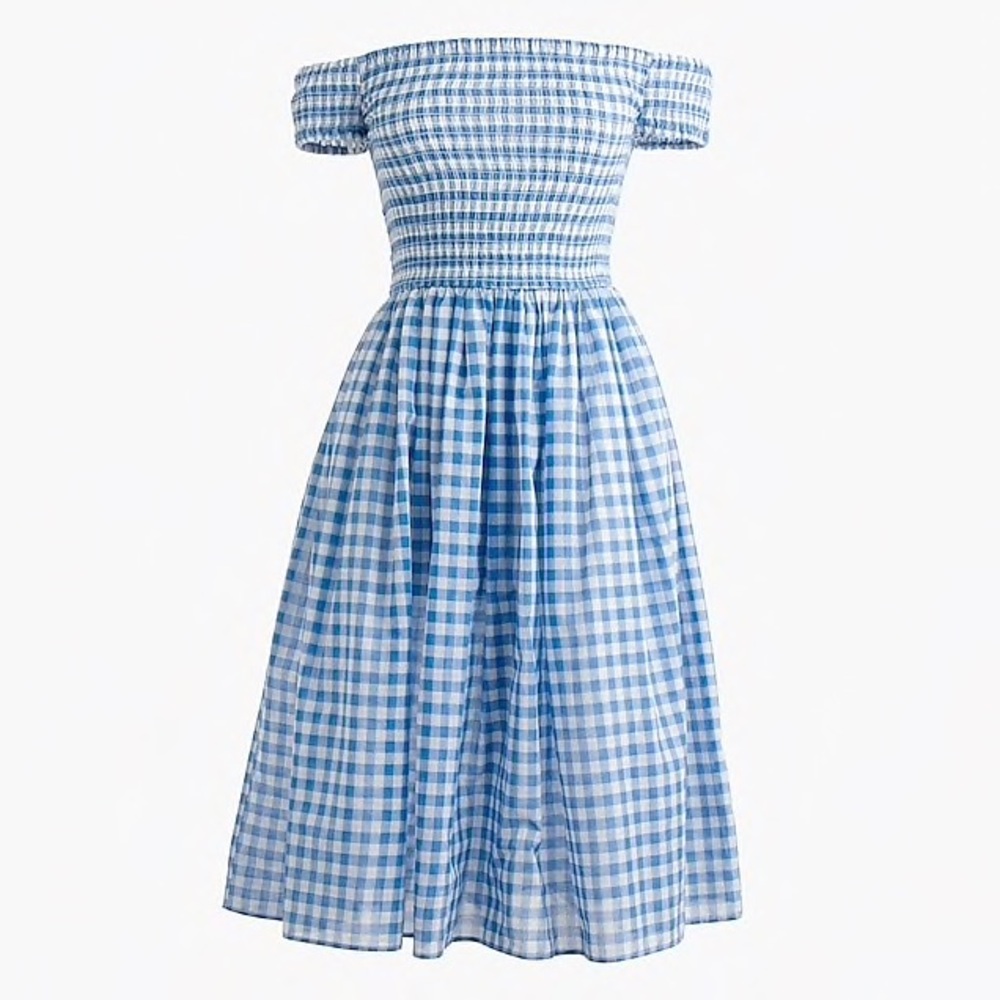 J.Crew Smocked off the shoulder beach dress